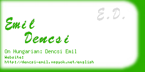 emil dencsi business card